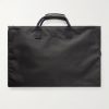 Trifold Leather-Trimmed Cotton-Canvas Suit Carrier - BK