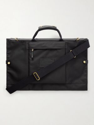 Trifold Leather-Trimmed Cotton-Canvas Suit Carrier Trifold Leather-Trimmed Cotton-Canvas Suit Carrier
