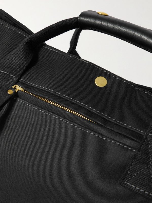 Leather-Trimmed Cotton-Canvas Suit Carrier and Holdall - CU