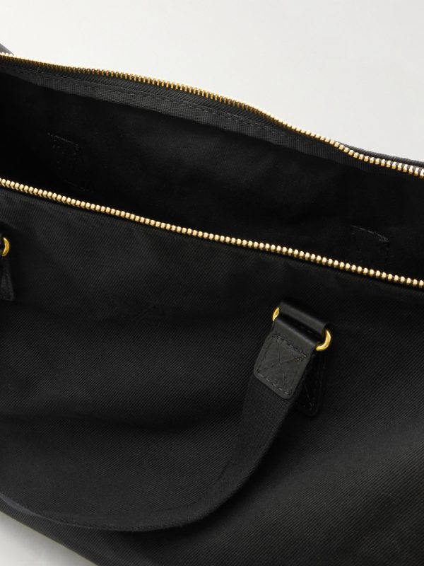 Leather-Trimmed Cotton-Canvas Suit Carrier and Holdall - E1