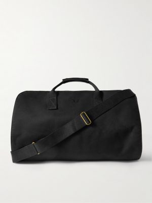 Leather-Trimmed Cotton-Canvas Suit Carrier and Holdall Leather-Trimmed Cotton-Canvas Suit Carrier and Holdall