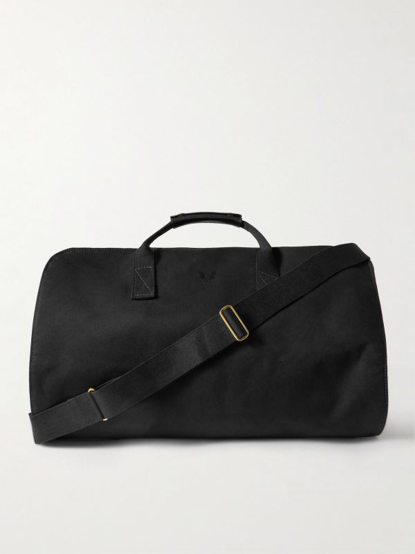 Leather-Trimmed Cotton-Canvas Suit Carrier and Holdall