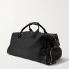 Weekender Leather-Trimmed Cotton-Canvas Holdall - BK