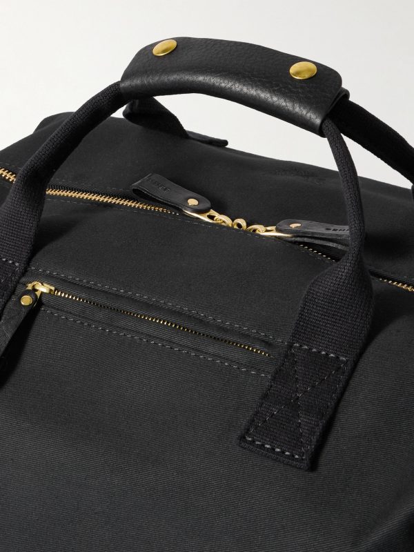 Weekender Leather-Trimmed Cotton-Canvas Holdall - CU