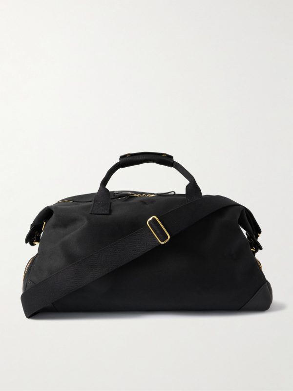 Weekender Leather-Trimmed Cotton-Canvas Holdall