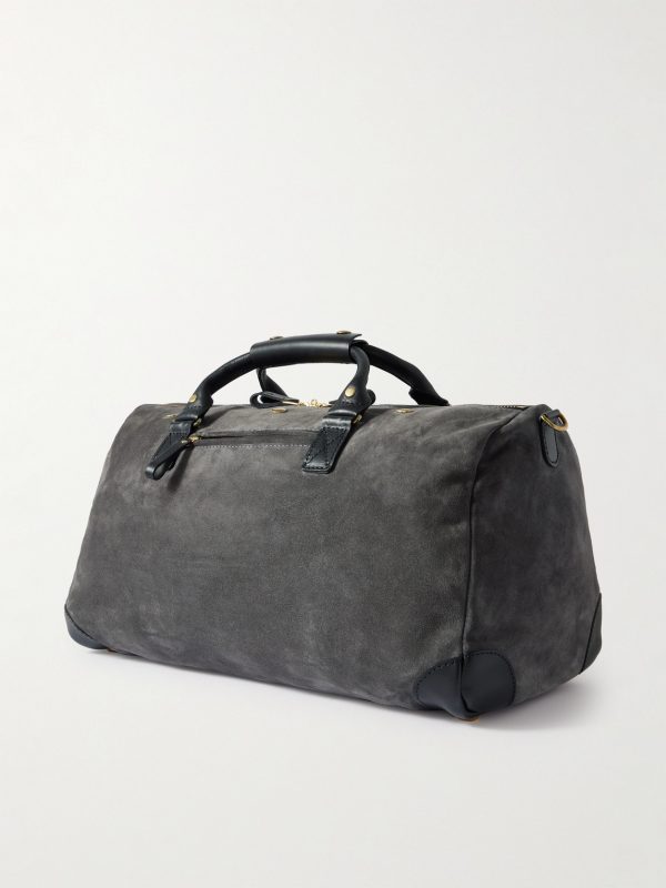 Commuter Leather-Trimmed Suede Holdall - BK Commuter Leather-Trimmed Suede Holdall - BK