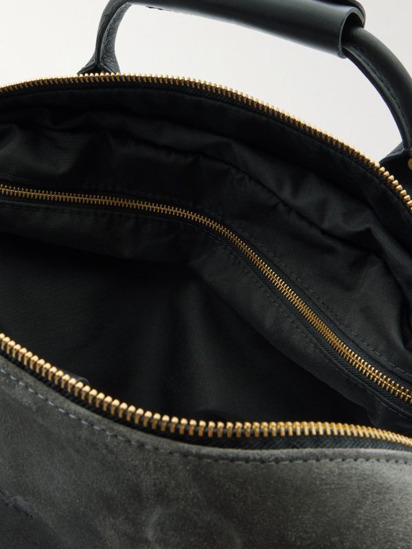 Commuter Leather-Trimmed Suede Holdall - E1 Commuter Leather-Trimmed Suede Holdall - E1