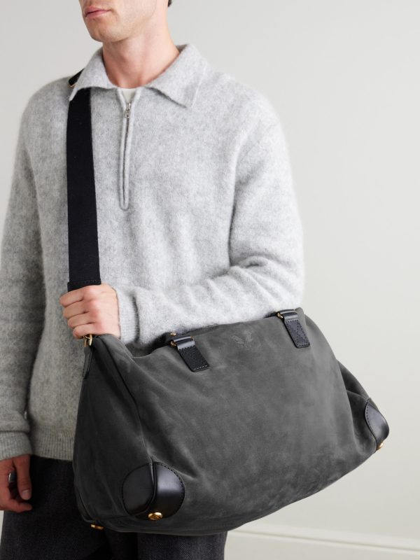 Commuter Leather-Trimmed Suede Holdall - E2 Commuter Leather-Trimmed Suede Holdall - E2