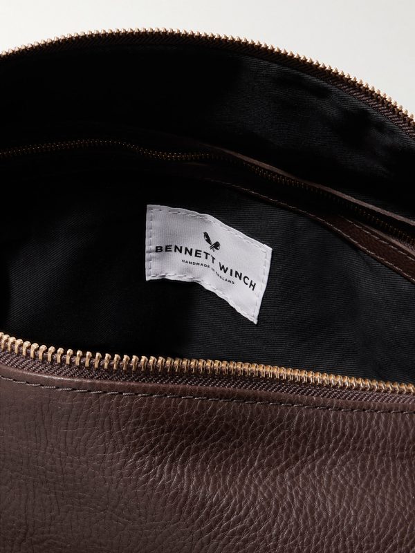 Logo-Debossed Full-Grain Leather Weekend Bag - E1