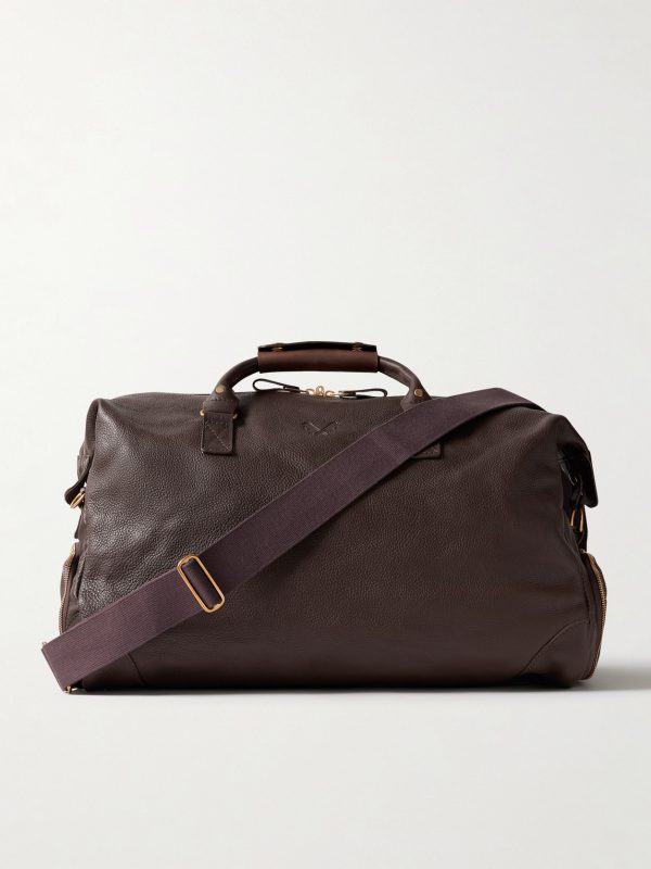 Logo-Debossed Full-Grain Leather Weekend Bag