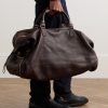 Logo-Debossed Full-Grain Leather Weekend Bag - OU