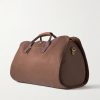 Logo-Embroidered Leather-Trimmed Cotton-Twill Suit Carrier and Holdall - BK Logo-Embroidered Leather-Trimmed Cotton-Twill Suit Carrier and Holdall - BK