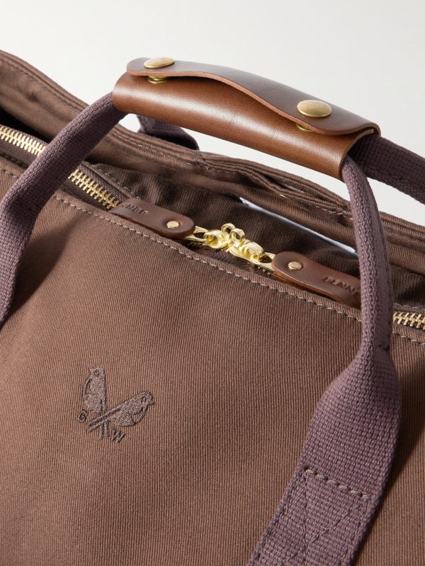 Logo-Embroidered Leather-Trimmed Cotton-Twill Suit Carrier and Holdall - CU Logo-Embroidered Leather-Trimmed Cotton-Twill Suit Carrier and Holdall - CU
