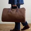 Logo-Embroidered Leather-Trimmed Cotton-Twill Suit Carrier and Holdall - E3 Logo-Embroidered Leather-Trimmed Cotton-Twill Suit Carrier and Holdall - E3