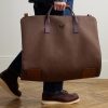 Logo-Embroidered Leather-Trimmed Cotton-Twill Suit Carrier and Holdall - E5 Logo-Embroidered Leather-Trimmed Cotton-Twill Suit Carrier and Holdall - E5