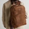 Leather-Trimmed Suede Backpack - OU