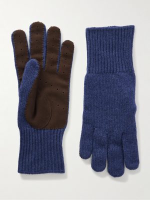 Cashmere and Perforated Suede Gloves Cashmere and Perforated Suede Gloves