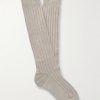 Ribbed Virgin Wool-Blend Socks Ribbed Virgin Wool-Blend Socks