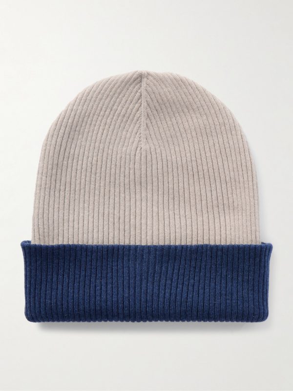 Reversible Ribbed Cashmere Beanie Reversible Ribbed Cashmere Beanie