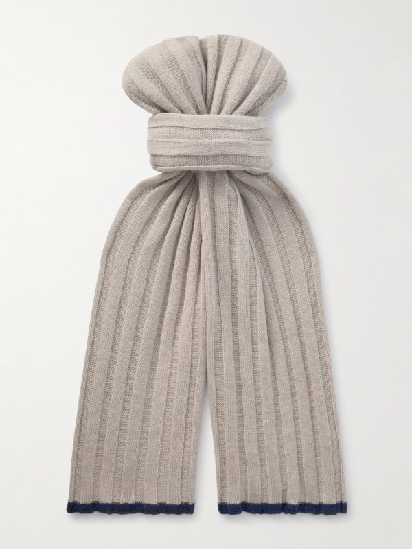 Ribbed Cashmere Scarf