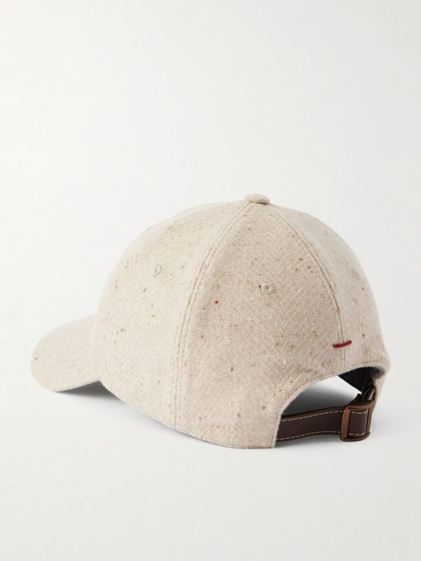 Logo-Embroidered Wool and Cashmere-Blend Baseball Cap - BK Logo-Embroidered Wool and Cashmere-Blend Baseball Cap - BK