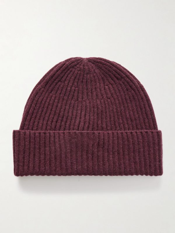 Ribbed Cashmere Beanie