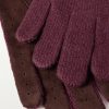 Suede-Trimmed Ribbed Cashmere Gloves - CU