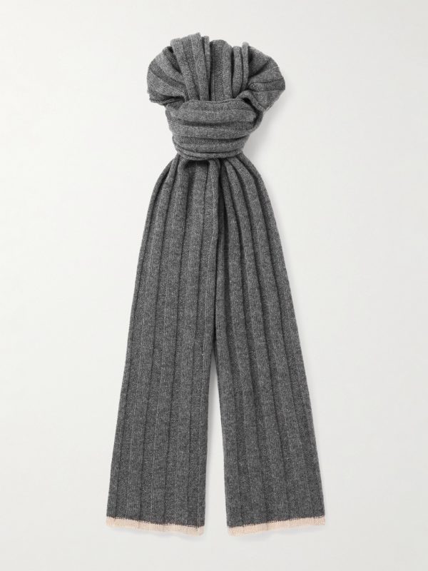 Ribbed Cashmere Scarf