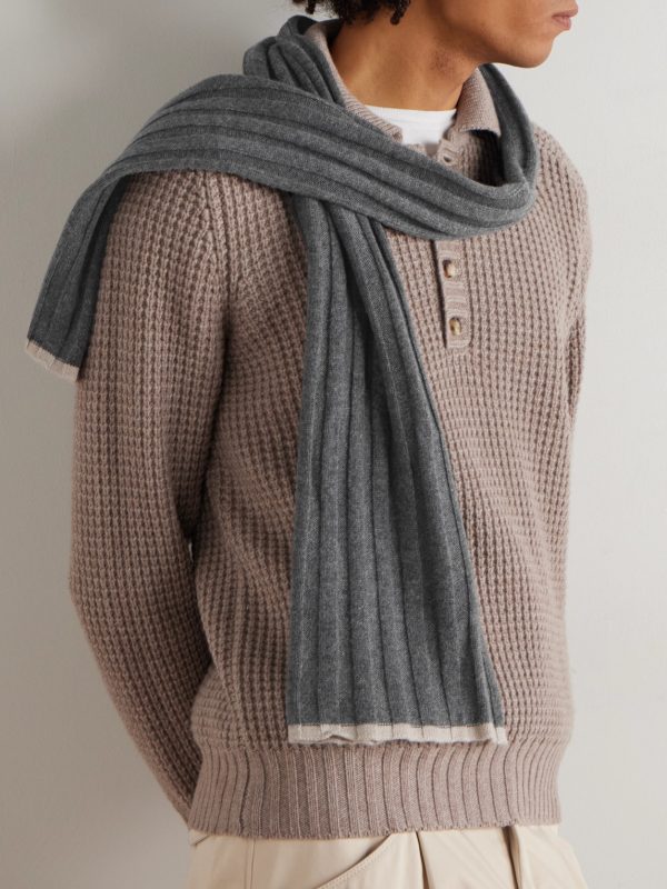 Ribbed Cashmere Scarf - OU