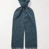 Lofty Fringed Cashmere-Herringbone Scarf Lofty Fringed Cashmere-Herringbone Scarf