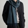 Lofty Fringed Cashmere-Herringbone Scarf - OU Lofty Fringed Cashmere-Herringbone Scarf - OU
