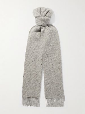 Lofty Fringed Cashmere-Herringbone Scarf Lofty Fringed Cashmere-Herringbone Scarf