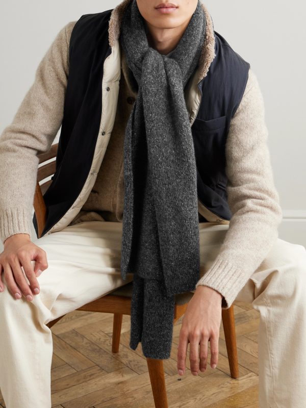 Brushed Cashmere and Silk-Blend Scarf - OU