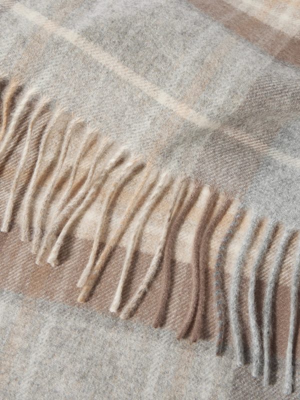 Fringed Checked Cashmere Scarf - CU