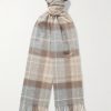 Fringed Checked Cashmere Scarf