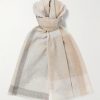 Frayed Checked Cashmere Scarf