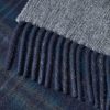 Reversible Fringed Checked and Herringbone Cashmere Scarf - CU Reversible Fringed Checked and Herringbone Cashmere Scarf - CU