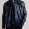 Reversible Fringed Checked and Herringbone Cashmere Scarf - OU Reversible Fringed Checked and Herringbone Cashmere Scarf - OU
