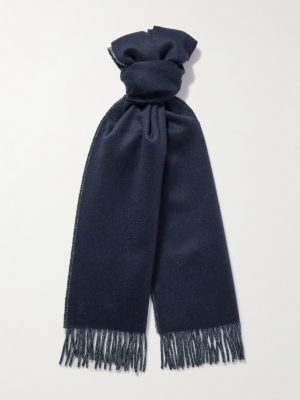 Reversible Fringed Cashmere Scarf Reversible Fringed Cashmere Scarf