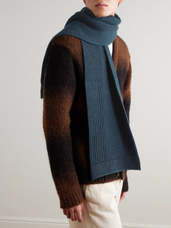 Ribbed Donegal Cashmere Scarf - OU Ribbed Donegal Cashmere Scarf - OU