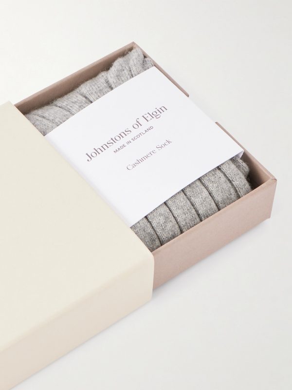 Ribbed Cashmere Socks - E1