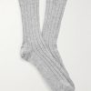Ribbed Cashmere Socks