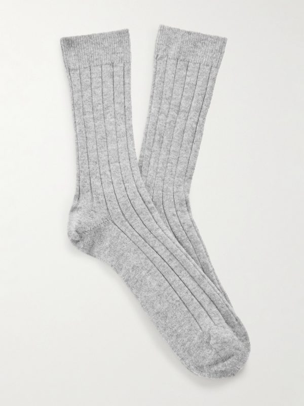 Ribbed Cashmere Socks