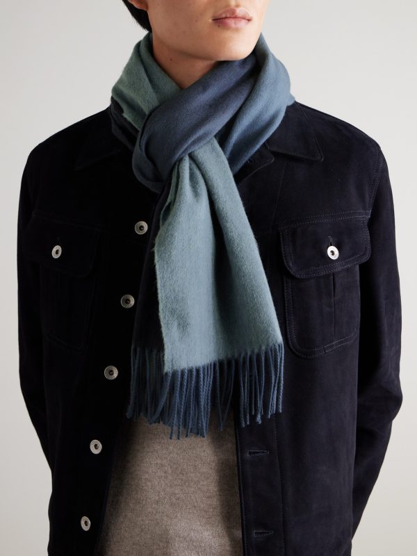 Fringed Ombré Cashmere Scarf - OU Fringed Ombré Cashmere Scarf - OU
