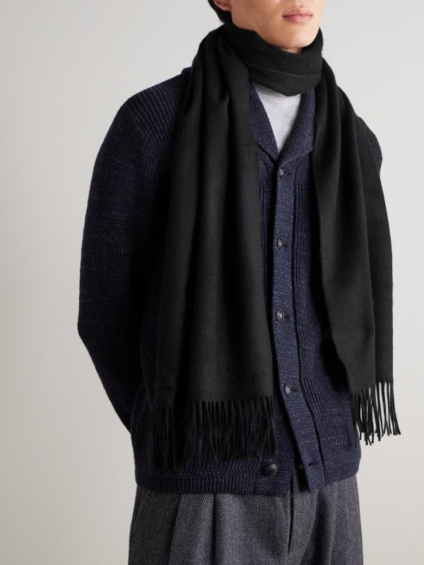 Fringed Cashmere Scarf - OU