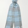 Fringed Checked Cashmere Scarf Fringed Checked Cashmere Scarf