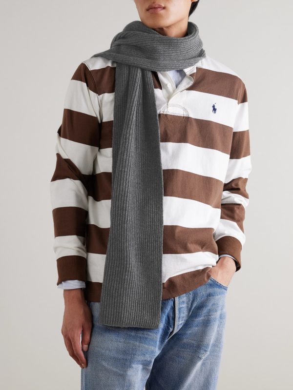 Ribbed Cashmere Scarf - OU Ribbed Cashmere Scarf - OU