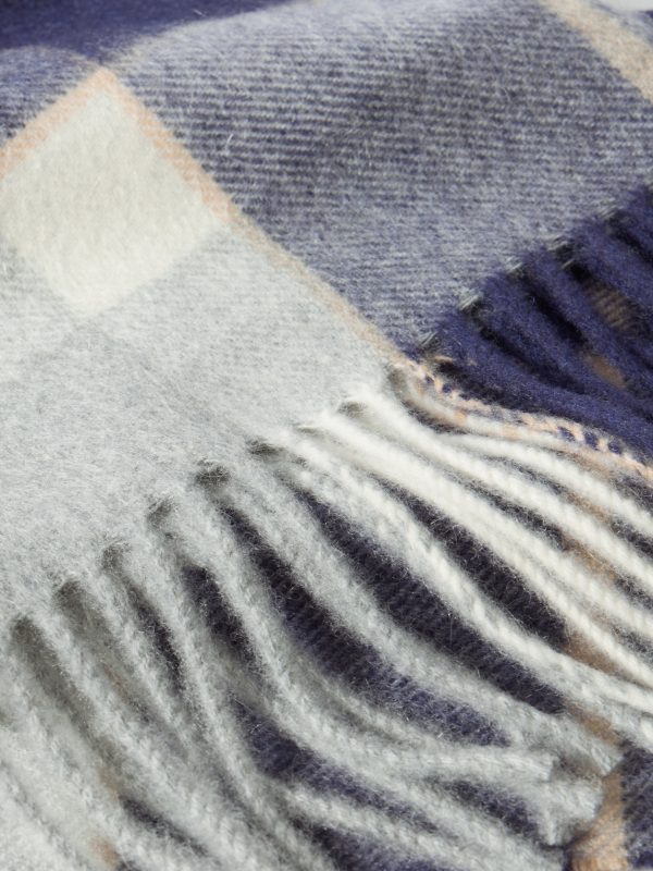 Fringed Checked Cashmere Scarf - CU Fringed Checked Cashmere Scarf - CU