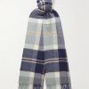 Fringed Checked Cashmere Scarf Fringed Checked Cashmere Scarf