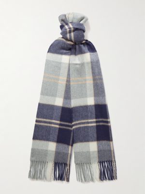 Fringed Checked Cashmere Scarf Fringed Checked Cashmere Scarf